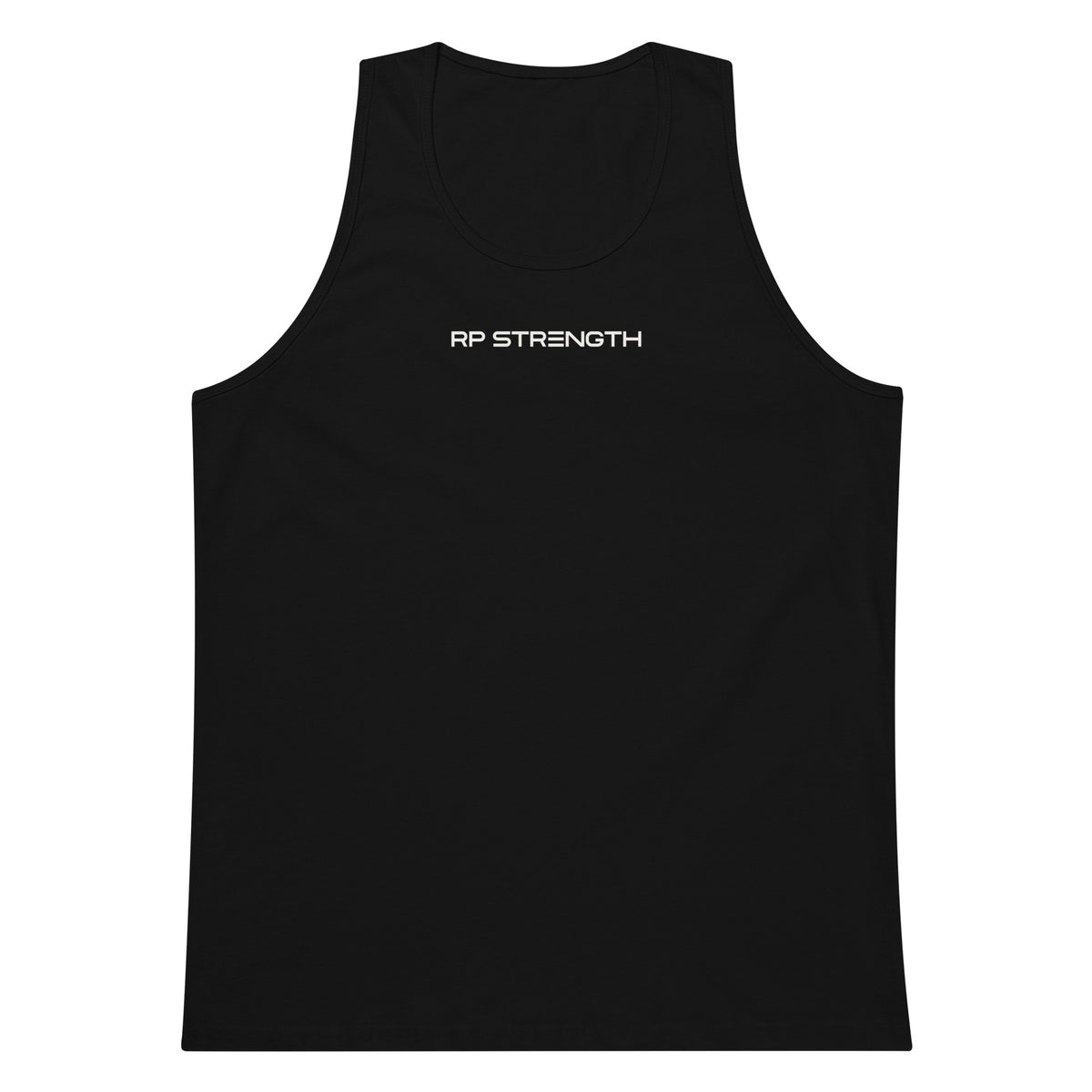 RP STRENGTH Mini Logo Tank Top in Black - front