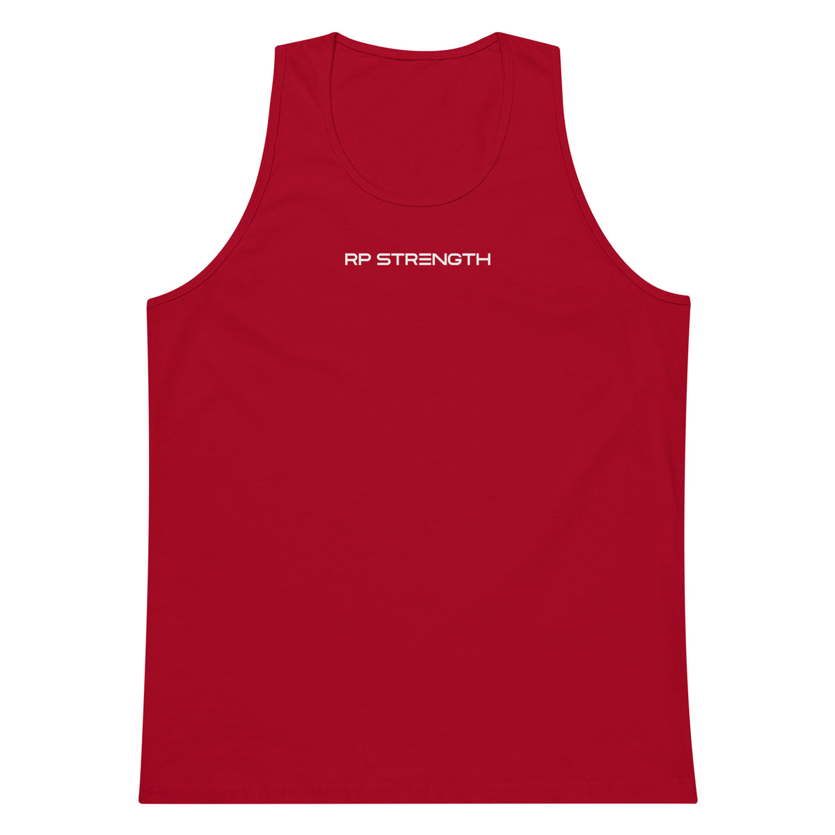 RP STRENGTH Mini Logo Tank Top in Red - front