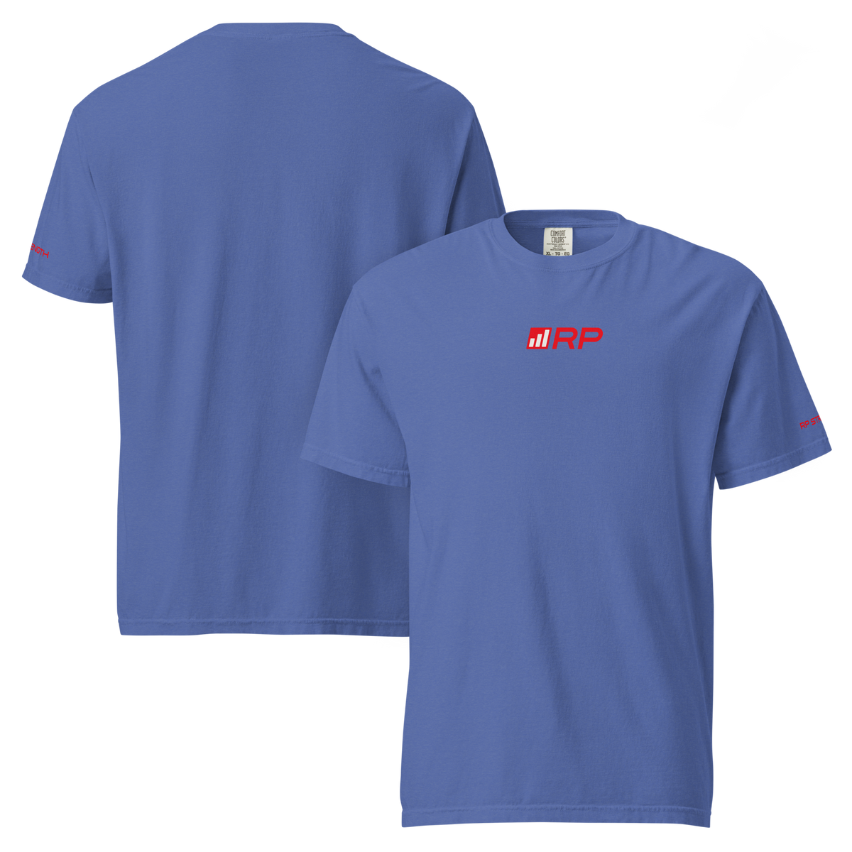 RP Mini Logo Heavyweight Tee in Mystic Blue - front and back
